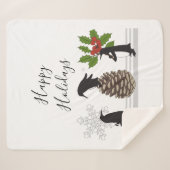 Couverture Sherpa Joyeuses fêtes mignonnes pingouin de Noël drôle (Devant (Horizontal))