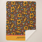 Couverture Sherpa Joyeuses Fun Motif Daisies Inspirivity (Devant)