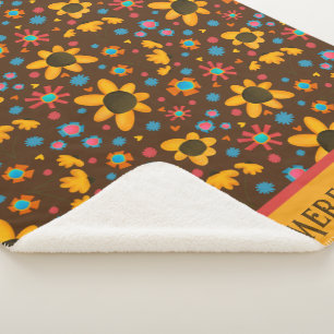 Couverture Sherpa Joyeuses Fun Motif Daisies Inspirivity