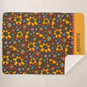 Couverture Sherpa Joyeuses Fun Motif Daisies Inspirivity (Devant (Horizontal))