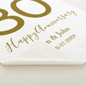 Couverture Sherpa Joyeux 30e anniversaire nom date golden bold lette (3/4)