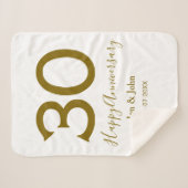 Couverture Sherpa Joyeux 30e anniversaire nom date golden bold lette (Devant (Horizontal))