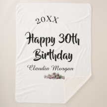 Joyeux 30e anniversaire rose blanc mauve floral no
