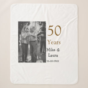 Couverture Sherpa Joyeux 50e anniversaire ajouter nom du couple date