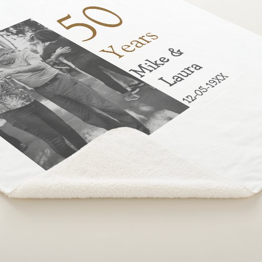 Couverture Sherpa Joyeux 50e anniversaire ajouter nom du couple date (3/4)