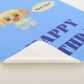 Couverture Sherpa Joyeux Anniversaire Bleu Blanket (3/4)