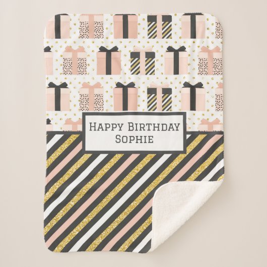 Couverture Sherpa Joyeux anniversaire Sherpa Blanket (Devant)