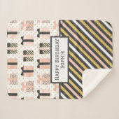 Couverture Sherpa Joyeux anniversaire Sherpa Blanket (Devant (Horizontal))