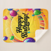 Couverture Sherpa Joyeux Anniversaire Vibrant (Devant (Horizontal))