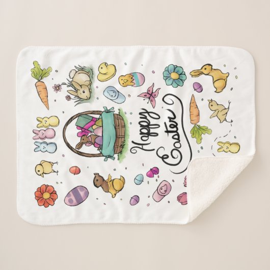 Couverture Sherpa Joyeux art de Pâques (Devant (Horizontal))