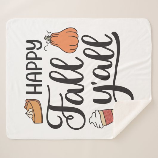 Couverture Sherpa Joyeux automne Y'all (Devant (Horizontal))