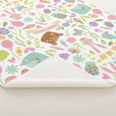 Couverture Sherpa Joyeux Bunny de Pâques modèle floral (3/4)