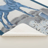 Couverture Sherpa joyeux cheval en bleu (3/4)