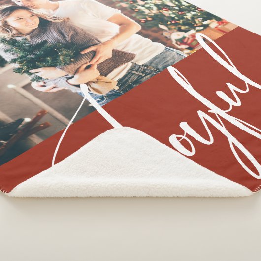 Couverture Sherpa Joyeux | Élégant Script et photo Noël (3/4)