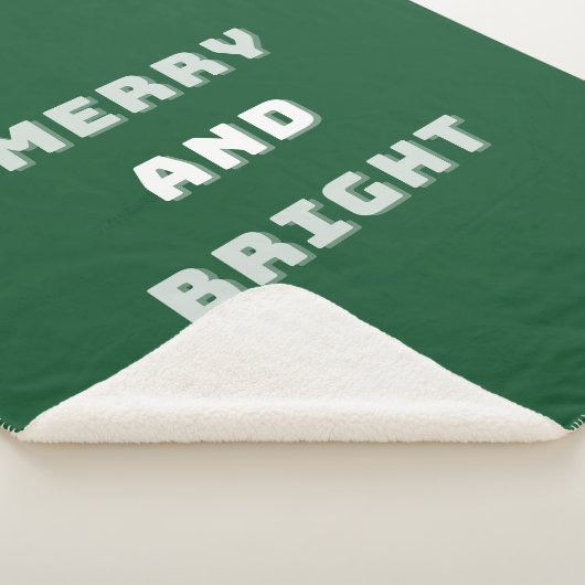 Couverture Sherpa Joyeux et lumineux, Art de Noël vert, Vacances (3/4)