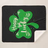 Couverture Sherpa Joyeux Go Lucky Shamrock St. Patricks Day (Devant (Horizontal))