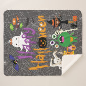 Couverture Sherpa Joyeux Halloween Enfants mignonnes et Éffrayants (Devant (Horizontal))