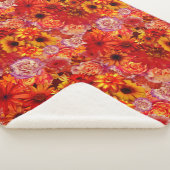 Couverture Sherpa Joyeux Jardin de Fleur Orange (3/4)