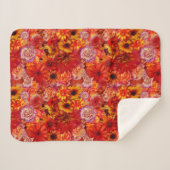 Couverture Sherpa Joyeux Jardin de Fleur Orange (Devant (Horizontal))