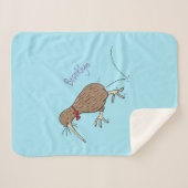 Couverture Sherpa Joyeux kiwi de saut avec dessin de cravate arc (Devant (Horizontal))