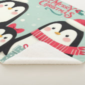 Couverture Sherpa Joyeux manchots enneigés de Noël (3/4)