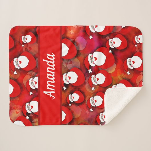 Couverture Sherpa Joyeux Motif du Père Noël (Devant (Horizontal))