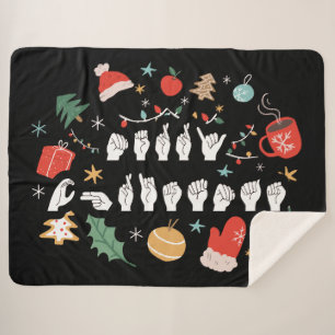 Couverture Sherpa Joyeux Noël - ASL American Sign Language III