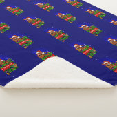 Couverture Sherpa Joyeux Noël avec lapin de Noël (3/4)