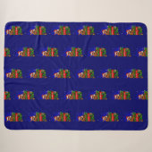 Couverture Sherpa Joyeux Noël avec lapin de Noël (Devant (Horizontal))