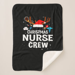 Couverture Sherpa Joyeux Noël Équipage des infirmières de Noël