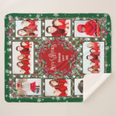 Couverture Sherpa Joyeux Noël Famille Photo Nom du collage (Devant (Horizontal))