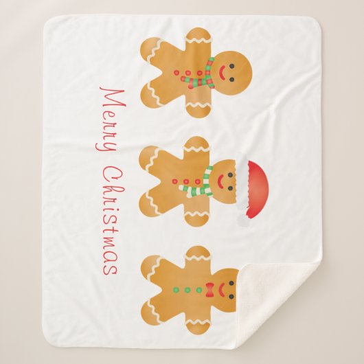 Couverture Sherpa Joyeux Noël Gingerbread Hommes (Devant)