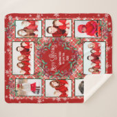 Couverture Sherpa Joyeux Noël Grand-mère Famille Photo Collage (Devant (Horizontal))