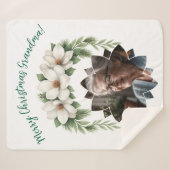 Couverture Sherpa Joyeux Noël grand-mère photo cadeau de vacances (Devant (Horizontal))