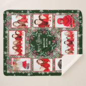 Couverture Sherpa Joyeux Noël Grand-père Famille Photo Collage (Devant (Horizontal))