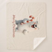 Couverture Sherpa Joyeux Noël mignon Ours Polaire Design (Devant)