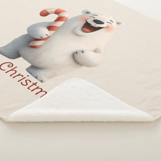 Couverture Sherpa Joyeux Noël mignon Ours Polaire Design (3/4)