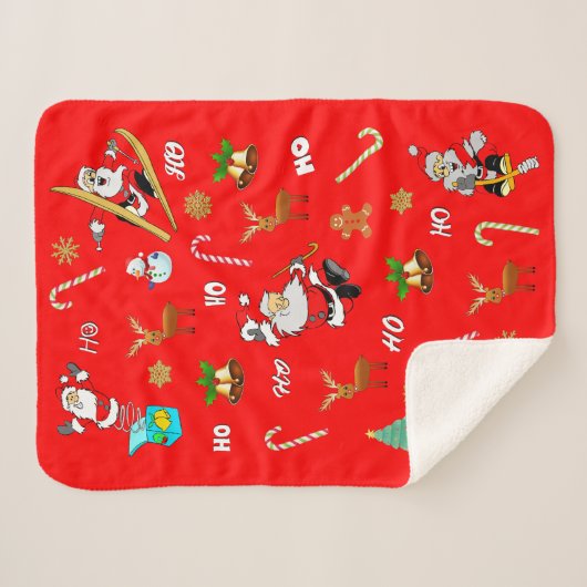 Couverture Sherpa Joyeux Noël Nice Naughty 25 décembre Noël (Devant (Horizontal))