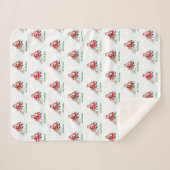 Couverture Sherpa Joyeux Noël! Père Noël avec chat et chien (Devant (Horizontal))