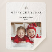 Couverture Sherpa "Joyeux Noël personnalisé avec photo et nom (Devant)