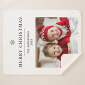Couverture Sherpa "Joyeux Noël personnalisé avec photo et nom (Devant (Horizontal))