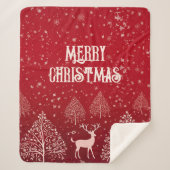 Couverture Sherpa Joyeux Noël rouge classique hiver (Devant)