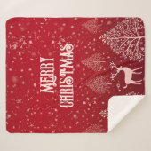 Couverture Sherpa Joyeux Noël rouge classique hiver (Devant (Horizontal))