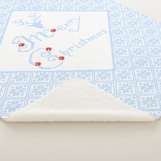 Couverture Sherpa Joyeux Noël Snowflake Motifs (3/4)