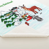 Couverture Sherpa Joyeux Noël ! Snowman avec amis (3/4)