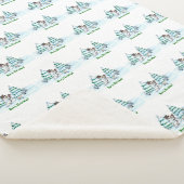 Couverture Sherpa Joyeux Noël ! Snowman avec chat et chiot (3/4)