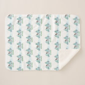 Couverture Sherpa Joyeux Noël ! Snowman avec chat et chiot (Devant (Horizontal))