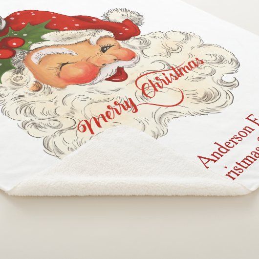 Couverture Sherpa Joyeux Noël vintage (3/4)