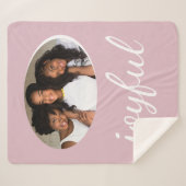 Couverture Sherpa Joyeux Pastel Pink Script de Noël (Devant (Horizontal))