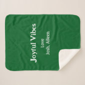 Couverture Sherpa Joyful Vibes green Christmas holidays love family (Devant (Horizontal))
